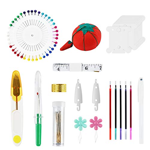 Embroidery Kit,AUERVO Cross Stitch Kits with 120 Skeins Embroidery Threads,5 Bamboo Embroidery Hoops,3 Pcs Aida Cloth,40 Sewing Pins,Starter Kit with Protable Bag for Adults and Beginners…