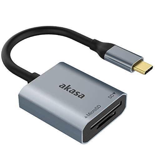 Akasa Compatible USB 3.2 Gen1 Type-C Dual Card Reader - Silber