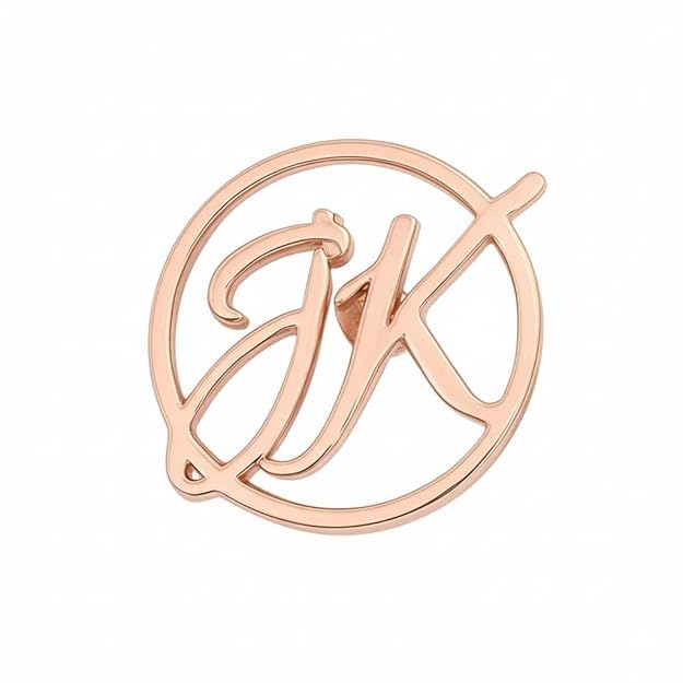 Customise Circele Brooch Pin for Men & Women | Personalized Initial Lapel Pin | Finish Letter Badge for Blazer, Coat, Kurta, Wedding, Gifting | Unisex Gift Jewelry | Wedding Groom Bride Family Accessory-image-34