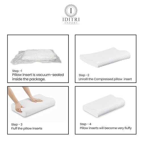 Image of Cervical Memory Foam Pillow for Neck and Shoulder Pain Relief, Ergonomic Contour Design for Back and Side Sleepers, Breathable White Cover, 60 x 35 x 12 cm Orthopedic Bedding Support