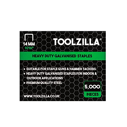 TOOLZILLA Heftklammern für Heftpistole, verzinkt, 14 mm, 5.000 Stück Cover