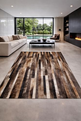 Genuine Leather Patchwork Cowhide Rug – Natural Pattern - Argentinian Rug. Cod MR2 (120 x 180 cm)