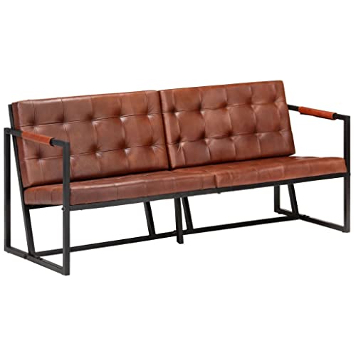 Colore: marrone. Materiale: vera pelle di capra, acciaio verniciato a polvere, imbottitura: gommapiuma. Dimensioni: 164 x 60 x 75 cm (larghezza x profondità x altezza). Larghezza della seduta: 160 cm. Profondità della seduta: 40 cm. Altezza del sedile: 29 cm. Altezza dei braccioli: 61 cm. Altezza dello schienale: 43 cm. Necessita montaggio: sì