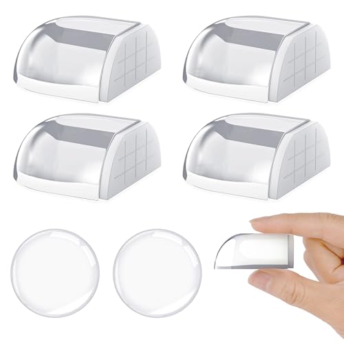 AOOTE Clear Self-Adhesive Floor Door Buffers, 6 Pcs Clear Doors Stoppers, Semi-Circular Floors Doors Stop Protect Wall from Damage, Self Adhesive Doorstop for Home, Bedroom, Office, Transparent