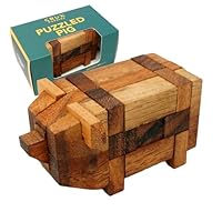 Puzzled Pig Wooden Puzzle - Premium, Kumiki Style Wooden Brainteaser Puzzle