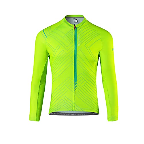 Santic Men's Cycling Jersey Long Sleeve Cycling Tops for Men Biking Jersey Cycling Shirts Breathable