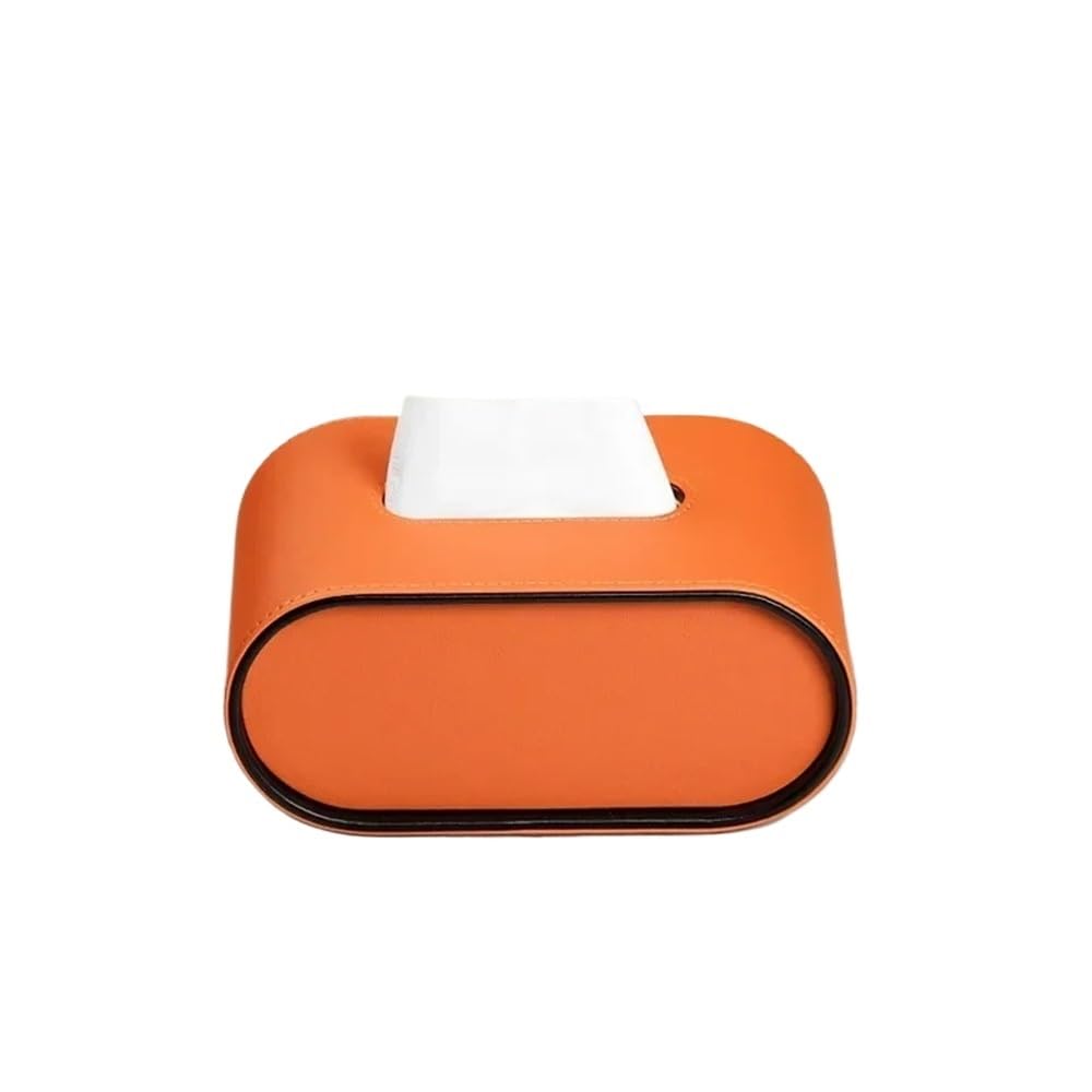 For Bedroom Desktop Napkin Storage Box Organization Light Luxury Paper High-end Living Room Creative Oval Leather Tissue