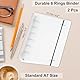 PATIKIL A7 Binder Cover, 2 Stk. PP 6 Ring Round Ring Binder Cover mit schwarzer Fixiergürtel Metallverschluss Lose-Blatt-Binder-Schutz Nachfüllbares Notizbuch, Mattwß