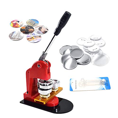 TOAUTO Button Maker Machine 58mm 2-1/4 inch Upgrade Badge Maker Pin Maker Press Machine with High Quality 100pcs Free Button Parts, Circle Cutter (58mm 2-1/4)