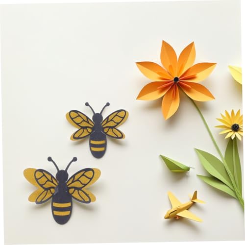 Set 3D de 12 vinilos adhesivos de abeja en papel perlado miniatura 5