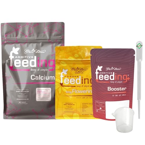 Weedness Green House Feeding Starter Set Long Flowering – NPK Fertilizzante Grow Coltivazione Indoor Terra Organico