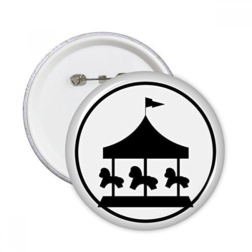 Badge bouton carrousel XXL multicolore et rond noir