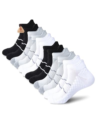 Performance Max Cushion Athletic Socks Arch Support Ankle Compression Sports Running Tab for Men Women Gym No Show Low Sock