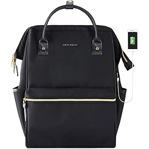KROSER 15.6 Inch Laptop Backpack with USB Port Cover