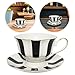 Hemoton Polka Dot Cup and Saucer Set Ceramic Coffee Mug with Saucer 5.3 Inch Vintage European Style for Latte Cappuccino Tea and Afternoon Tea Serving