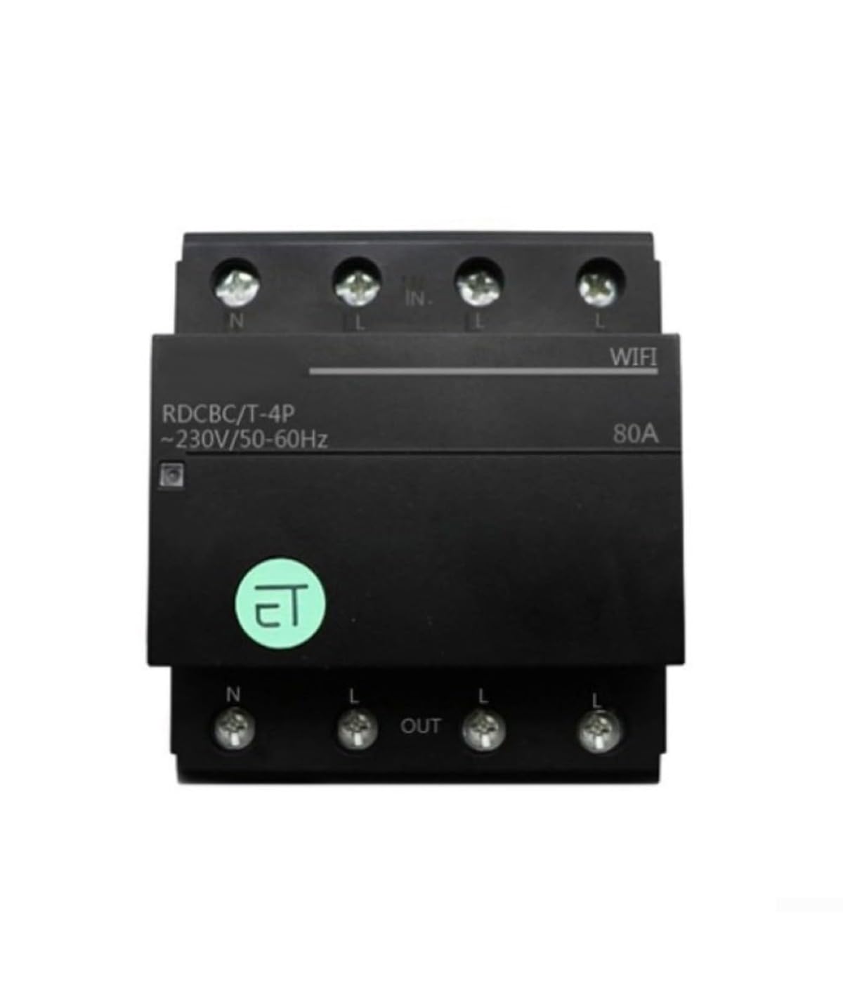 Interrupteur relais intelligent 4P-80A WiFi Smart Timer Relais Switch Compatible avec les systèmes d'alimentation triphasé Peut être contrôlé via un téléphone portable ou une tablette Noir 1 pièce