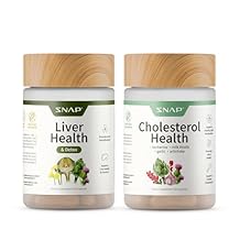 Snap Supplements Liver Health & Detox & Cholesterol Health Supplement Bundle Supports Heart, Liver, Digestive and Metabolic Health, 60 Vegetarian Capsules Each 2-Pack,1 Month Supply