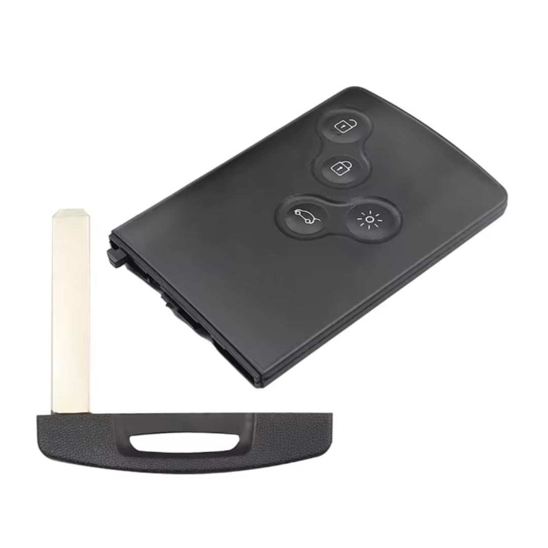Chiave per scheda compatibile Renault Clio 4™ (2012-2020) e Captur™ (2013-2020) - 4 pulsanti, transponder ID49/ID4A, batteria CR2032, lama VA2/VA6