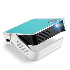 Viewsonic M1 Mini Plus draagbare led-beamer (WVGA, 120 lumen, HDMI, micro USB, WLAN-connectiviteit, Bluetooth, 2 watt luidspreker) multicolor
