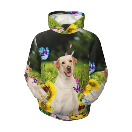 Labrador On The Grass Boy, Girls Sports Shirt Youth Pullover Fashion Hooded Sweatshirt4