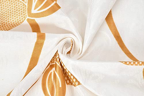 Image of Long Door Heavy Quality Print Curtains 9 Feet Long | High Tenacity Yarn Polyester Curtains | Premium Screens for Home Office | Prada for Living Room Bedroom | (Gold, 1pc)