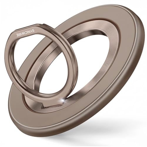 SYNCWIRE Handy Ring Halterung Magnetisch für MagSafe Ring-360 Grad Drehung Handy Griff Halter Fingerhalter für iPhone 17 Pro Max Plus 16 15 14 13 12 Smartphone mit Metallplatte(inbegriffen)