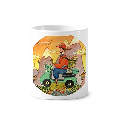 Cadeau chat fermier tasse en céramique blanche pour anniversaire