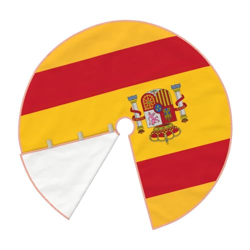 Jupe de sapin de Noël rustique imprimé drapeau espagnol extérieur intérieur - 3