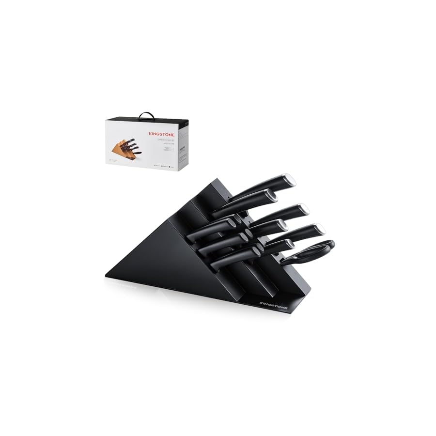 KINGSTONE-14-Piece-Kitchen-Knife-Set-with-Block-High-Carbon-Stainless-Steel-Knives-Set-Ergonomic-Non-Slip-Handle-Professional-Knife-Set-for-Kitchen-for-Home-Cooking-Gifting-Black KINGSTONE 14-Piece Kitchen Knife Set with Block, High-Carbon Stainless Steel Knives Set, Ergonomic Non-Slip Handle, Professional Knife Set for Kitchen for Home Cooking & Gifting, Black