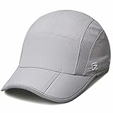 Quick Dry Sports Hat Lightweight Breathable Soft Reflective Outdoor Running Cap (Foldable Series, Light Grey)