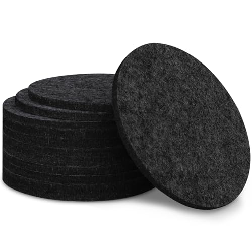 GravGrow Felt Drink Coasters 12 Pcs 4 Inch Round Black