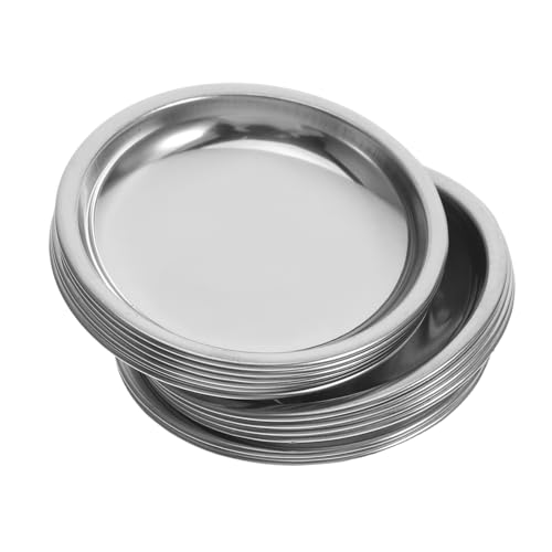 KICHOUSE Organize Tea Bags 12pc Stainless Steel Saucer Tea Storage Dish Perfect for