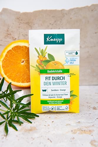 Kneipp Bath Crystals Fit through the Winter - with Valuable Sea Buckthorn Extract and Natural Essential Orange Oil - 60 g