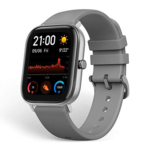 Image of (Refurbished) Amazfit Huami GTS Bluetooth Smart Watch- Lava Grey, Silicone (Compatible with OS - IOS and Android Wireless 5 ATM)