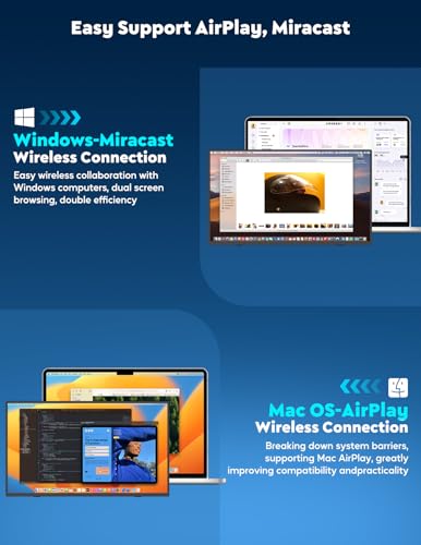 Image of KEEPTIME Wireless Portable Monitor with Battery 8000mAh, 15.6 inch 1080P IPS Travel Monitor, Support AirPlay Miracast, with Stand /Bag, Second Screen for Laptop, PC, Phone