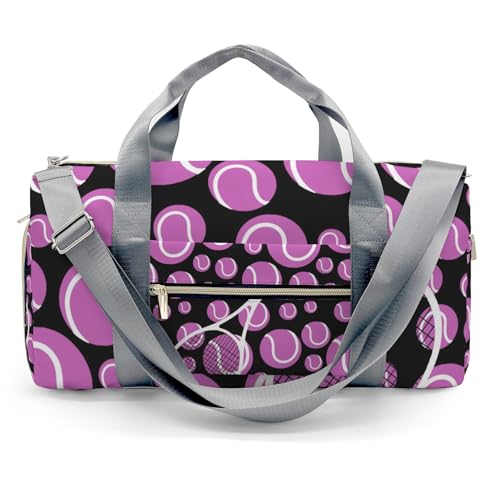 Tennis Fuchsia Sport Gym Gym Bag for Women, Travel Duffle Bag Carry On Weekender Bag with Shoe Compartment2