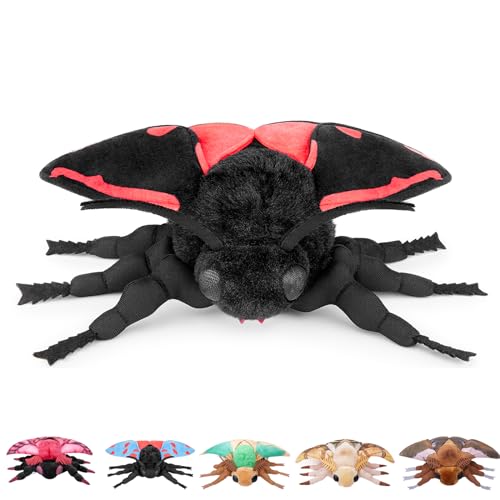 lilizzhoumax Simulation cinnabar moth Plush Toy 40cm/16” Realistic Stuffed Animal Silk Moth Plush Toy Cute Silk Moth Super Soft Insect Silk Moth Home Decoration Animal Toys