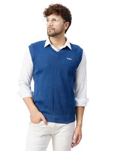 Image of Kvetoo V Neck Sleeveless Winter Wool Sweater for Men