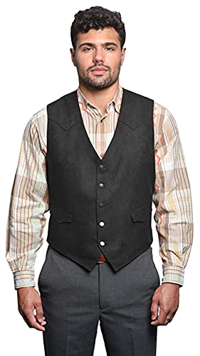 Black Micro Fiber Western Style Vest