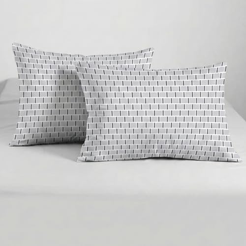 Image of Trance Home Linen 100% Cotton Floral Printed Pillow Covers | Pillow Cases | Set of 2 Piece Pillow Covers Only |Standard Size (18 X 28 Inch, Slate Blue Carnations)