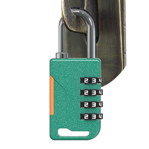 Candado de combinación, 4 dígitos, robusto candado de seguridad, aleación de zinc, candado de combinación robusto, para casa, exterior, fitness, maleta, equipaje, bolsas de viaje