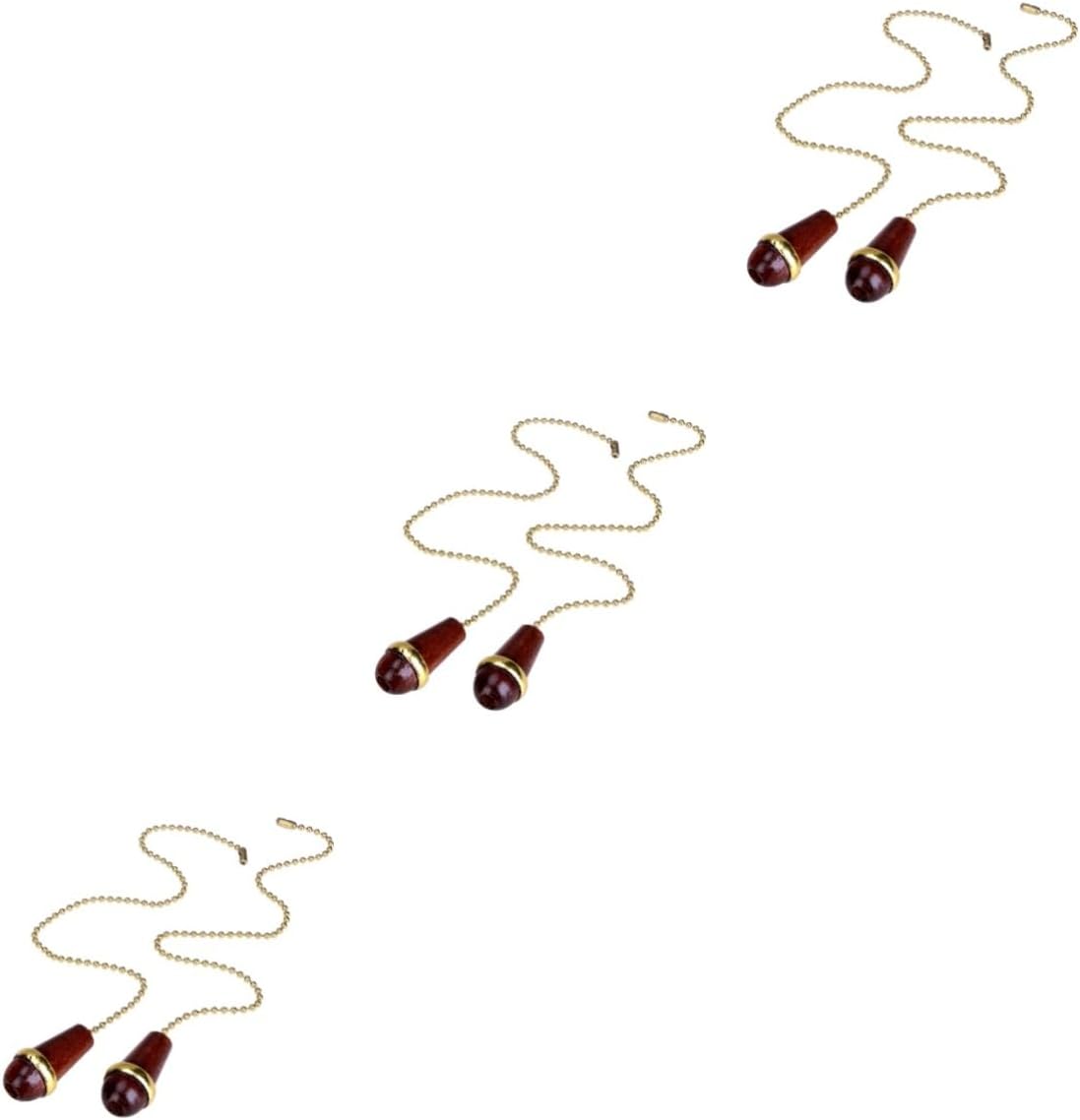 LSLYTQ Table lamp 4 pcs Vintage Decor Chandelier Chain Fan Pull Extender Silicon Spoon Rest Ceiling Light lamp Fan Chain Dark Brown Light Pull Fan Extender lamp Chain pulls Lights Accessories Wooden