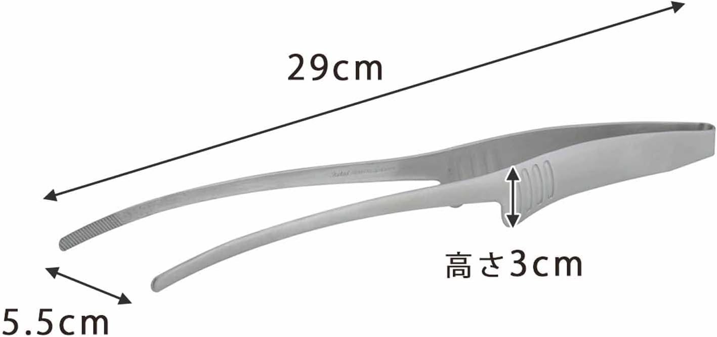 Shimomura Planning 43142 Easier to Use than Vegetable Chopsticks, Large [Made in Japan], Dishwasher Safe, Floating Tip, Slim and Easy to Grab, Anti-Slip, Grasping, Stainless Steel, Total Length: 11.4