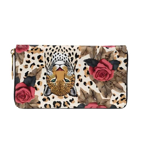 Striped Leopard Long Leather Wallet,Large Capacity Soft Pu Leather Purse For Women With Multiple Card Slots Phone Pocket And Zipper Coin Purse Stylish Phone Card Holder Clutch2