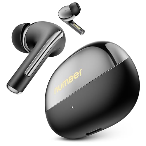 Image of Number Navo Buds X3 w / 50H Playtime, Dual Pairing, 13mm Speakers, ENC, 45ms Low Latency Bluetooth (Diamond Black)