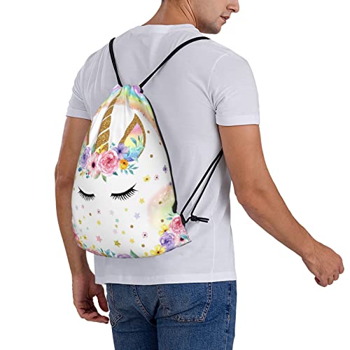 Bihoa Magic Unicorn Drawstring Backpack Gym String Bag Sackpack Water Resistant Sport Yoga Swimming Travel Shopping #TOP3
