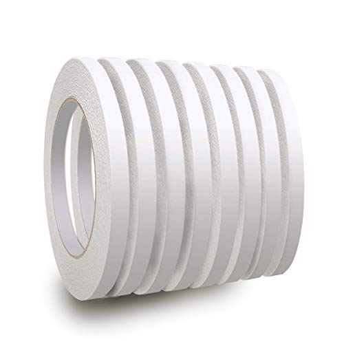 8 Rollen doppelseitiges Klebeband für Kunst, Handwerk, Fotografie, Scrapbooking, Kartenherstellung, Geschenkverpackung und Büro Schulbedarf, jede Rolle 25 Yards lang, 1/4 Zoll breit Cover