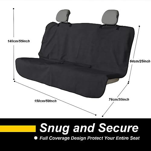 Image of Back Seat Cover for Car Trucks Van SUV,Waterproof Rear Bench Towel Seat Covers for Dogs and Kids,Automotive Backseat Protector (Black)