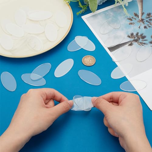 FINGERINSPIRE 50Pcs 5x2.5cm Clear Oval Miniature Bases Acrylic Model Bases Transparent Figure Stands Model Display Base for Wargaming Boardgaming and Collectible Figure Gaming Miniatures Table Game - Image 3