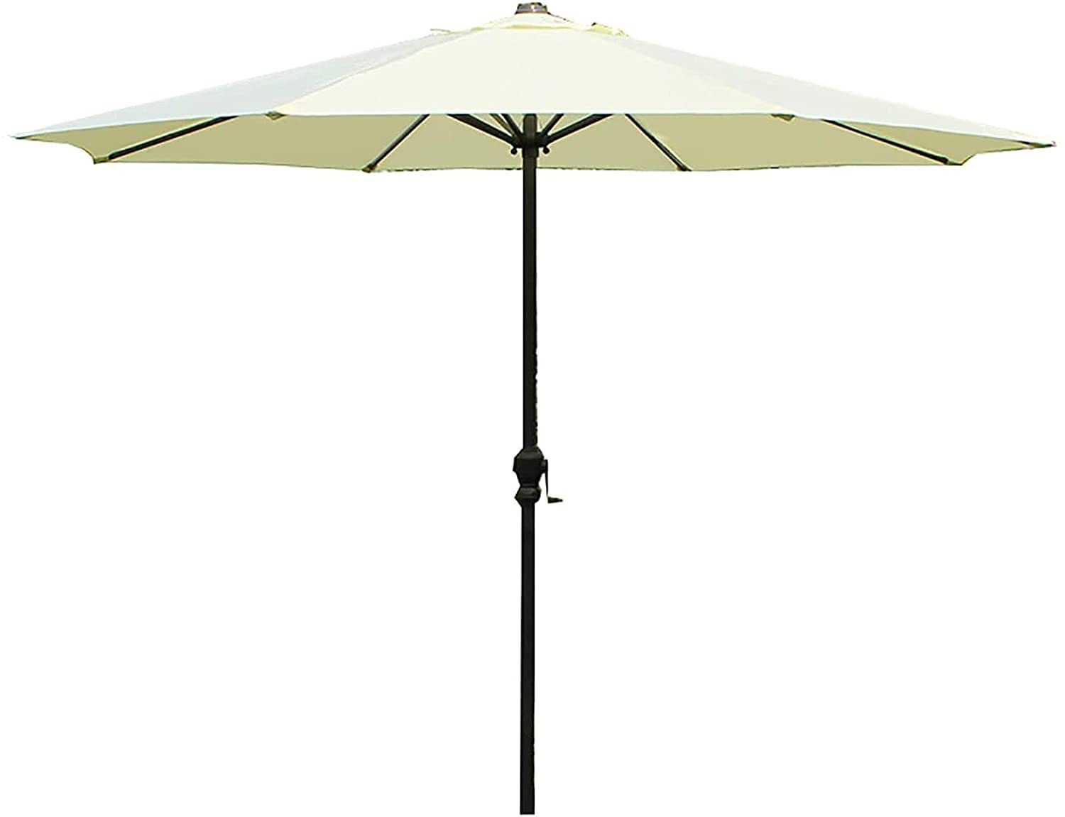 JOMRTS Round Patio Outdoor Garden Umbrella,Crank Handle for Family Beach Barbecue Bar Camping Balcony Parasols (White 2.5x2.7m)